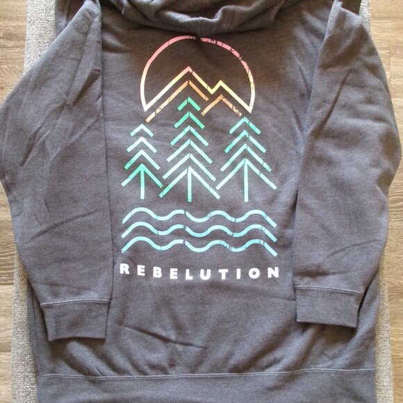 Rebelution Mountains Evergreen Sweater Hoodie Mens L/S Sz XL - New - Picture 3 of 8